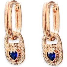 Defne Silver Kalp Taşlı Sepet Küpe