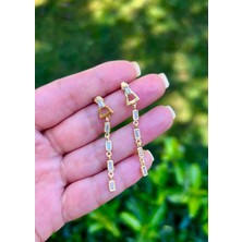 Defne Silver Taşlı Sarkıt Küpe