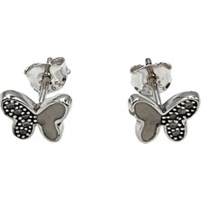 Defne Silver Panorama Kelebek Küpe