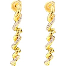 Defne Silver Burgu Sallantılı Küpe