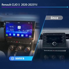 Renault Clio 5（2020-2025 Yıl）android Sürüm 13 Kablosuz Carplay Navigasyon Multimedya 9 Inç Ekran 4G Ram + 32GB Hafıza Çerçeveli ve arka görüş kameralı