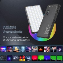 Dymax 135 Led Rgb Işık Video Işığı Taşınabilir Video Efekt Dolgu Işığı 4000 Mah + 2 Metre Işık Ayağı