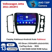 Volkswagen Jetta(2011-2018 Yıl)2Gb Ram 32Gb Rom Hafıza Multimedya Android Sürüm 13 Kablosuz Carplay Navigasyon 10.2 Inç Ekran Çerçeveli ve arka görüş kameralı