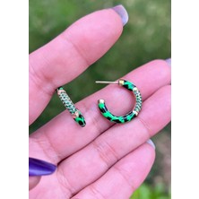 Defne Silver Mineli Halka Küpe