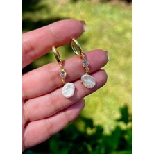 Defne Silver Sallantılı Incili Küpe