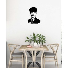 Artroya Atatürk Hatırası Metal Duvar Tablosu - Ev Duvar Dekorasyonu - 52 x 40 cm -Siyah - ATA-029