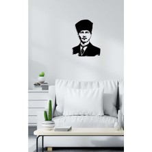 Artroya Atatürk Hatırası Metal Duvar Tablosu - Ev Duvar Dekorasyonu - 52 x 40 cm -Siyah - ATA-029