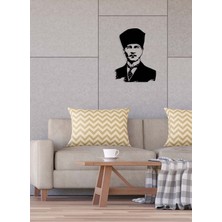 Artroya Atatürk Hatırası Metal Duvar Tablosu - Ev Duvar Dekorasyonu - 52 x 40 cm -Siyah - ATA-029