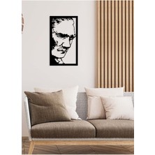 Artroya Atatürk Zafer Anı Metal Duvar Tablosu - Ev Duvar Dekorasyonu - 60 x 34 cm -Siyah - ATA-044