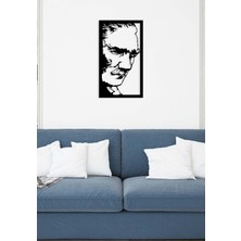 Artroya Atatürk Zafer Anı Metal Duvar Tablosu - Ev Duvar Dekorasyonu - 60 x 34 cm -Siyah - ATA-044