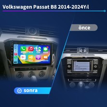 Victor Volkswagen Yeni Passat B8 (2014-2024)  Multimedya Android Sürüm 13 Kablosuz Carplay Navigasyon 10 Inç Ekran 1G Ram 16GB Hafıza Çerçeveli ve arka görüş kameralı