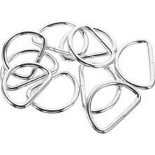 Tahtakale Toptancı Anahtarlık Montaj Halkası D Çanta Bağlantı Halkası 24x16 Mm (100 Adet)  Gümüş
