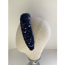 Bivalvia Accessories Lacivert Pullu Payetli Taç