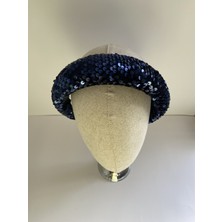 Bivalvia Accessories Lacivert Pullu Payetli Taç
