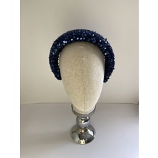 Bivalvia Accessories Lacivert Pullu Payetli Taç