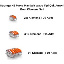 Stronger 45 Parça Mandallı Wago Tipi Çok Amaçlı Buat Klemens Seti