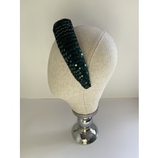 Bivalvia Accessories Yeşil Pullu Payetli Taç