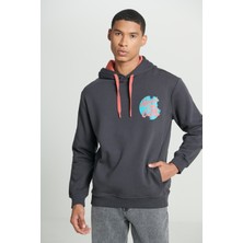 Lee Regular Fit Normal Kesim Kapüşonlu Şardonlu İndigo Sweatshirt