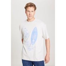 Wrangler Loose Fit Rahat Kesim %100 Pamuk Bisiklet Yaka Gri Tişört