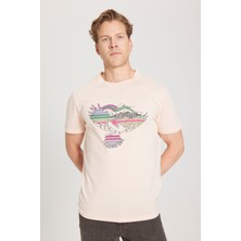 Wrangler Regular Fit Normal Kesim %100 Pamuk Bisiklet Yaka Açık Pembe Tişört