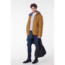 Lee Regular Fit Normal Kesim Kapüşonlu Hardal Şişme Mont