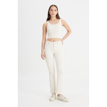 Breese Fit Dar Kesim Yüksek Bel Geniş Paça Jean Kot Pantolon