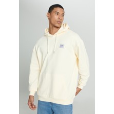 Lee Loose Fit Rahat Kesim %100 Pamuk Kapüşonlu Şardonlu Ekru Sweatshirt