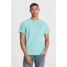 Lee Regular Fit Normal Kesim %100 Pamuk Bisiklet Yaka Açık Yeşil Tişört