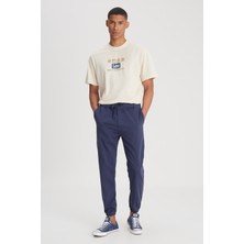 Slim Fit Dar Kesim Normal Bel Dar Paça Lacivert Jogger Pantolon