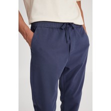 Slim Fit Dar Kesim Normal Bel Dar Paça Lacivert Jogger Pantolon