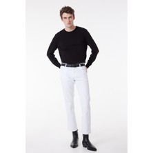 Wrangler Texas Slim Fit Dar Kesim Normal Bel Beyaz Esnek Pantolon