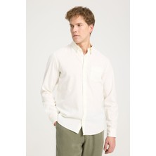 Regular Fit Normal Kesim Ekru Gömlek