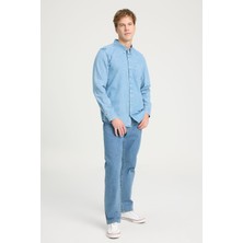 Regular Fit Normal Kesim %100 Pamuk Mavi Gömlek