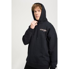 Wrangler Regular Fit Normal Kesim %100 Pamuk Kapüşonlu Yaka Siyah Sweatshirt