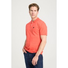 Regular Fit Normal Kesim Polo Yaka %100 Pamuk Mercan Rengi Tişört