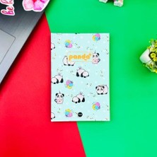 Attach Panda Pattern Yeşil Tasarım Lastikli Çizgisiz Defter