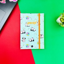 Attach Panda Pattern Yeşil Tasarım Lastikli Çizgisiz Defter