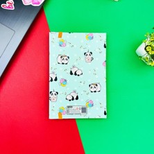 Attach Panda Pattern Yeşil Tasarım Lastikli Çizgisiz Defter