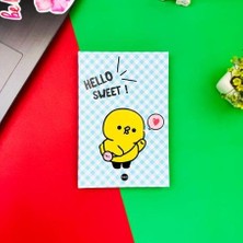 Attach Hello Sweet Civciv Tasarım Lastikli Çizgisiz Defter