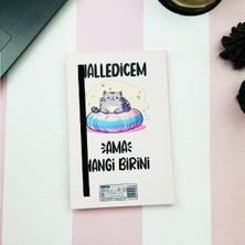 Attach Halledicem Ama Hangi Birini V2 Tasarımlı Özel Kutulu Sekreterlik Lastikli Defter ve Kalemlik Set