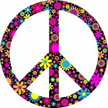 Sticker Usta Çiçek Desenli Peace Barış Işareti Sticker Araba Oto Motosiklet Karavan Sticker 00186