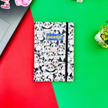 Attach Panda Pattern Tasarım Lastikli Çizgisiz Defter