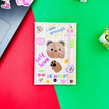 Attach Bear Self Love Tasarım Lastikli Çizgisiz Defter