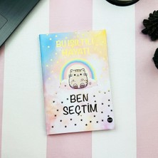 Attach Bu Işıltılı Hayatı Ben Seçtim Tasarımlı Özel Kutulu Sekreterlik Lastikli Defter ve Kalemlik Set