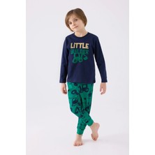 Rolypoly Erkek Çocuk Siyah Uzun Kol Pijama Takım