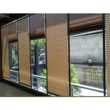 Plised Home Katlabilir Cam Balkon Plise Perde Kahverengi