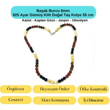 Yıldız Doğal Taş Sertifikalı Başak Burcu 6mm 925 Ayar Gümüş Doğal Taş Kolye 55 cm
