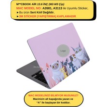 Macbook Air M2-M3 Kılıf 13.6inç Yapıştırma Sticker Koruyucu Kaplama Animal03 A2681 A3113 ile Uyumlu