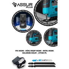 Assur Plus Extra Power 12 Volt Li-Ion Şarjlı Dekupaj Testere Mavi