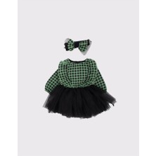 RG Brand Bebek Parti Elbisesi Müslin Kumaş Tül Elbise ve Saç Bandı